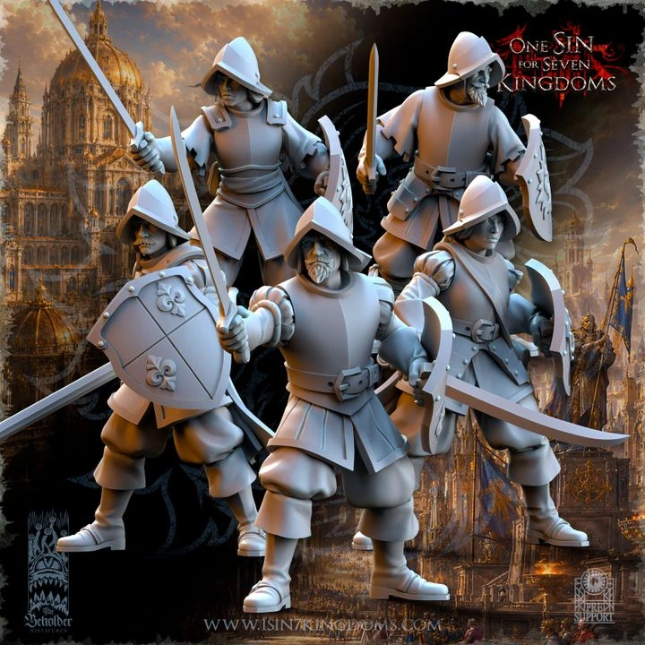 The Beholder miniatures- Empire - Infanterie Arme de base et boucliers (Socle carré, 28mm, Par 10)