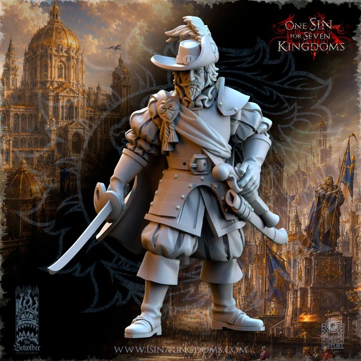 The Beholder miniatures- Empire - Capitaine (Socle carré, 28mm)