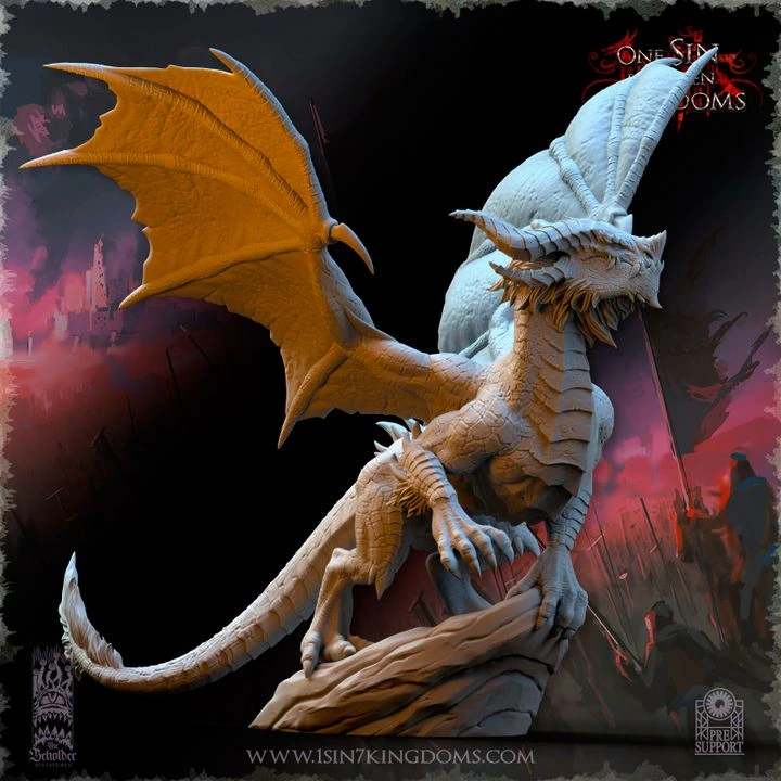 The Beholder miniatures- Gobelins - Dragon  Halarath (Socle carré, 28mm)