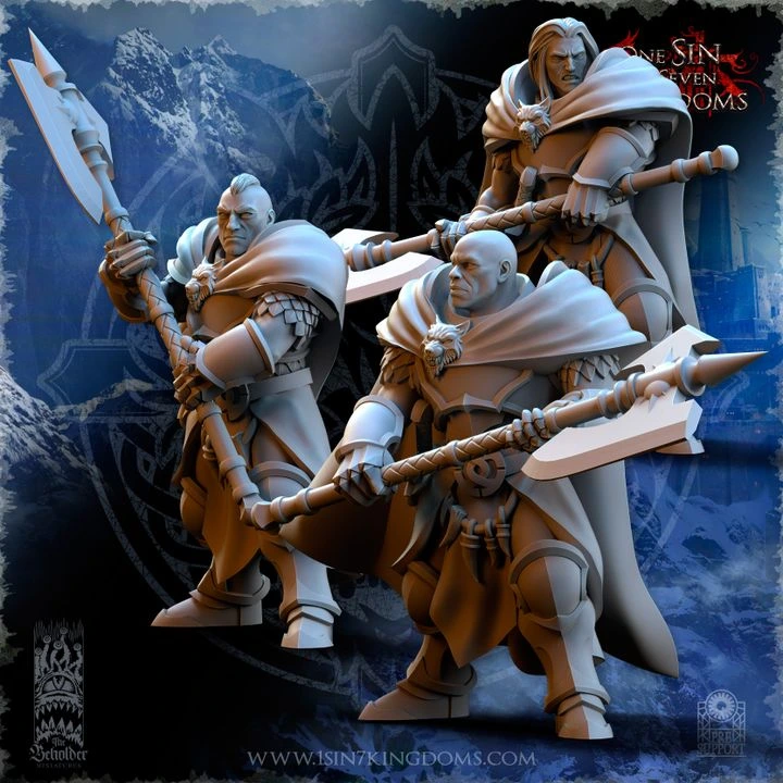 The Beholder miniatures- Stormwolves -  Hauldrs sans casque (Socle carré, 28mm, Par 10)