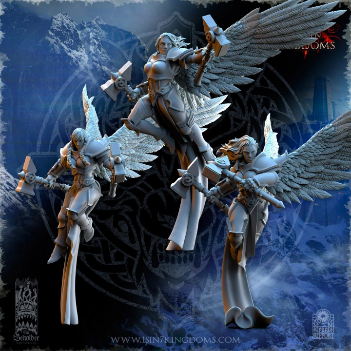 The Beholder miniatures- Stormwolves - Valkyries double marteaux sans casque (Socle carré, 28mm)