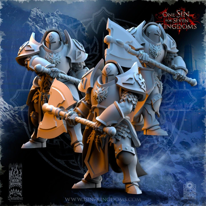 The Beholder miniatures- Stormwolves -  Punishers avec casque avec hache deux mains (Socle carré, 28mm, Par 10)