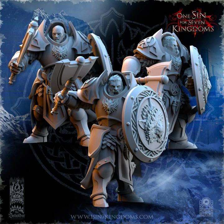 The Beholder miniatures- Stormwolves -  Punishers sans casque avec hache et bouclier (Socle carré, 28mm, Par 10)