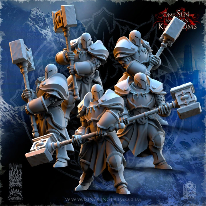 The Beholder miniatures- Stormwolves -  Sunderers marteau (Socle carré, 28mm, Par 10)