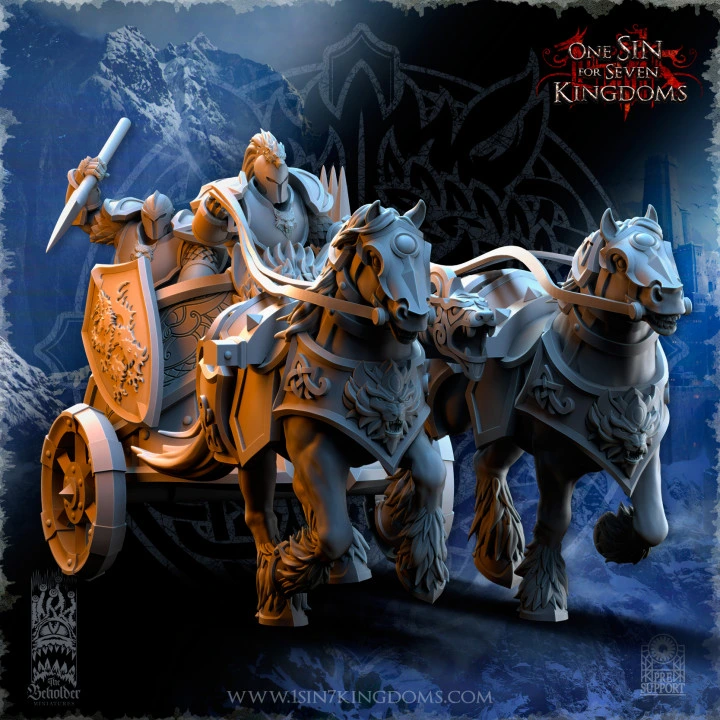 The Beholder miniatures- Stormwolves -  Char avec lanciers (Socle carré, 28mm)