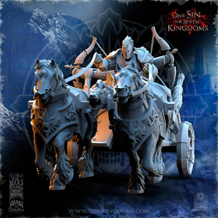 The Beholder miniatures- Stormwolves -  Char avec Archers (Socle carré, 28mm)