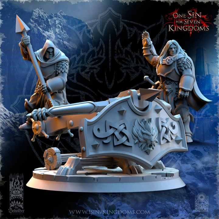 The Beholder miniatures- Stormwolves -  Revna "chasseuse d'orc" (Socle carré, 28mm)