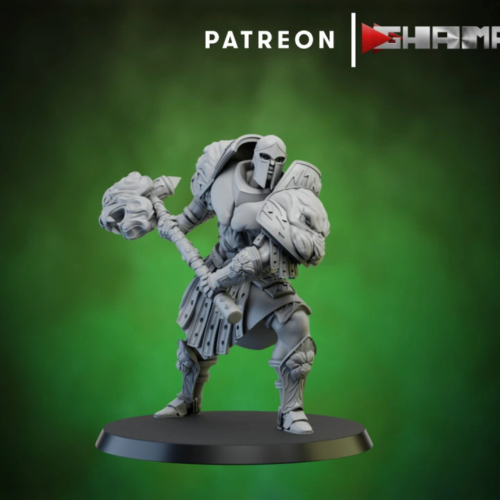 Ghamak - Spartans - Guerrier arme à deux mains 1 (Socle carré, 28mm)