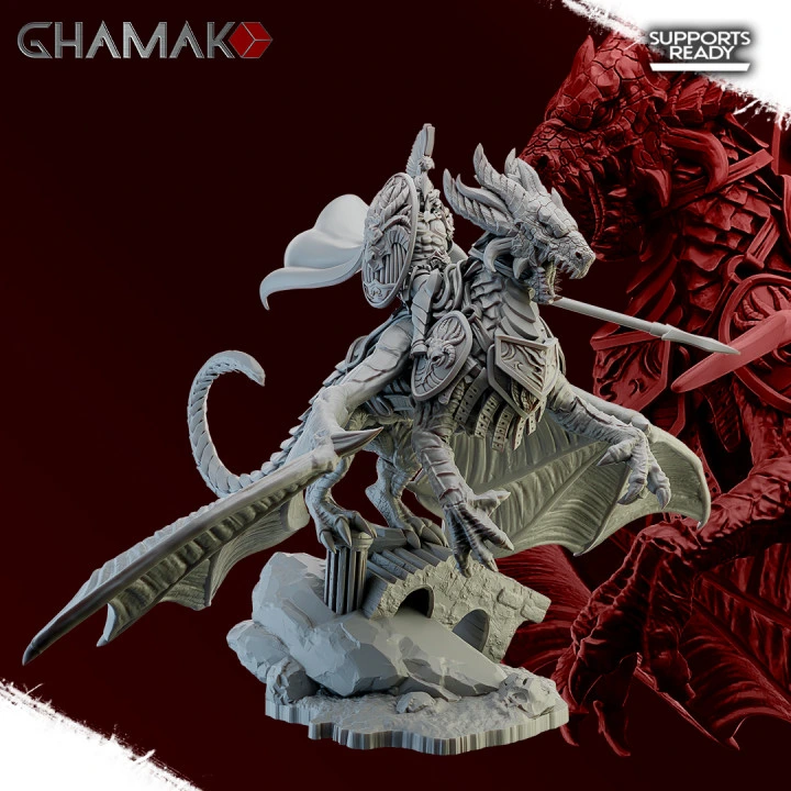 Ghamak - Spartans - Chevaucheur de dragon A (Socle carré, 28mm)