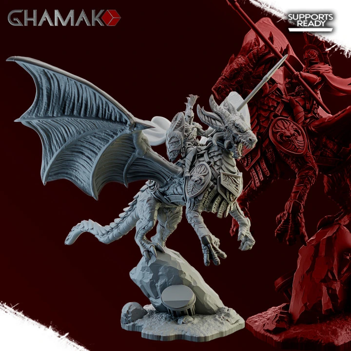 Ghamak - Spartans - Chevaucheur de dragon C (Socle carré, 28mm)