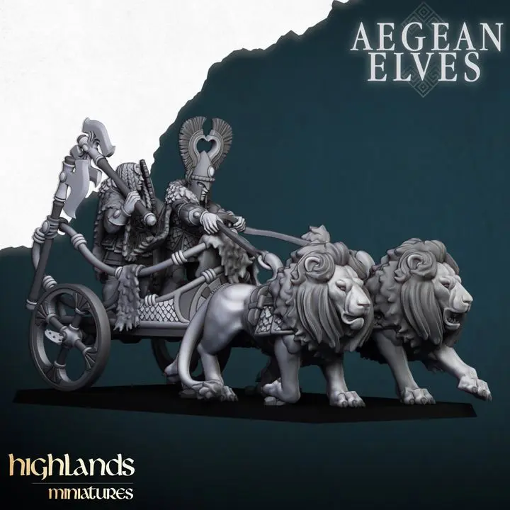 Highlands Miniatures - Hauts elfes char lions
