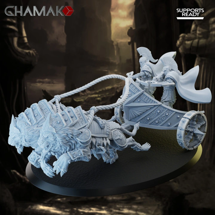 Ghamak - Spartans - Char (Socle carré, 28mm)