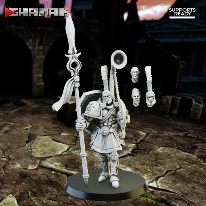 Ghamak - Spartans - Lancier musicien (Socle carré, 28mm)