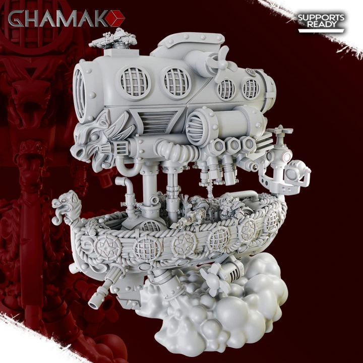 Ghamak - Fantasy - Drakkar Cloud Splitter (Socle carré, 28mm)
