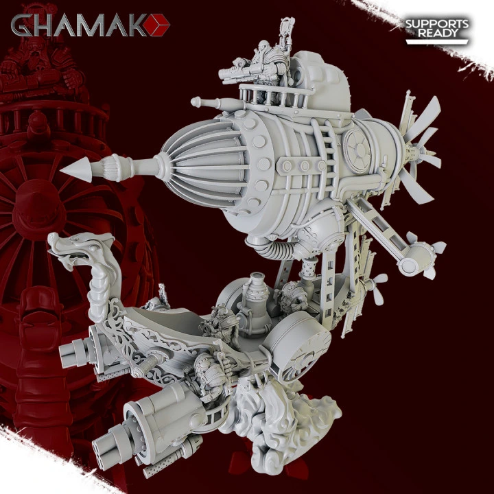 Ghamak - Fantasy - Zeppelin of Judgment (Socle carré, 28mm)