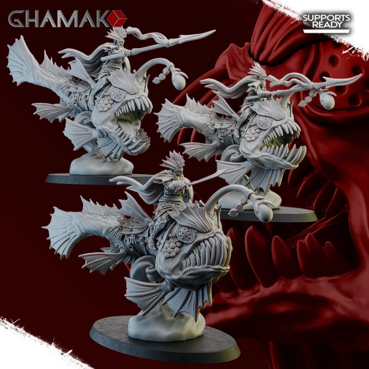 Ghamak - Fantasy - Abyss - Royal guards of Atlantis Squad (X3) (Socle carré, 28mm)
