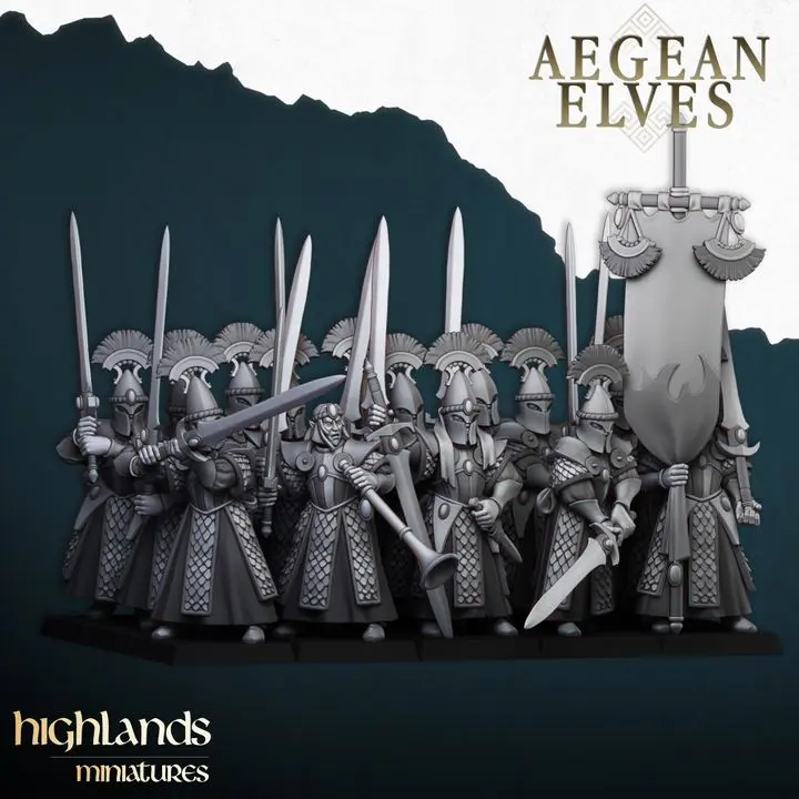 Highlands Miniatures - Hauts elfes Epeistes à deux mains