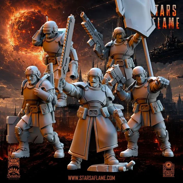 The Beholder miniatures- TSF Defenders Command Squad (x5)