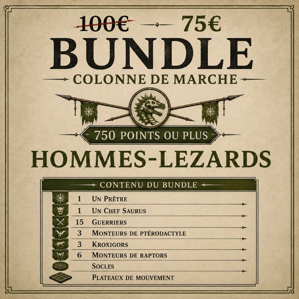 BUNDLE 750 POINTS HOMMES LEZARDS (28mm)