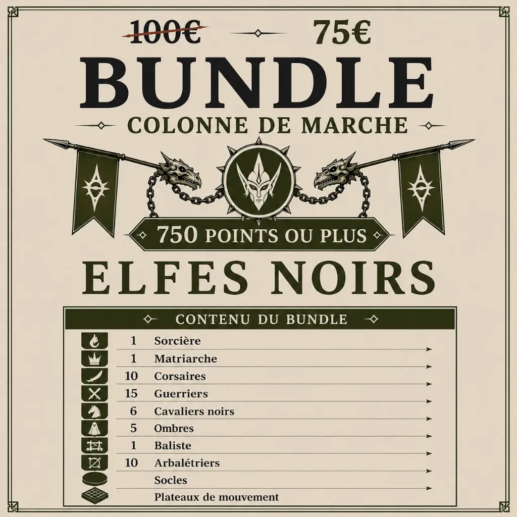 BUNDLE 750 POINTS ELFES NOIRS (28mm)