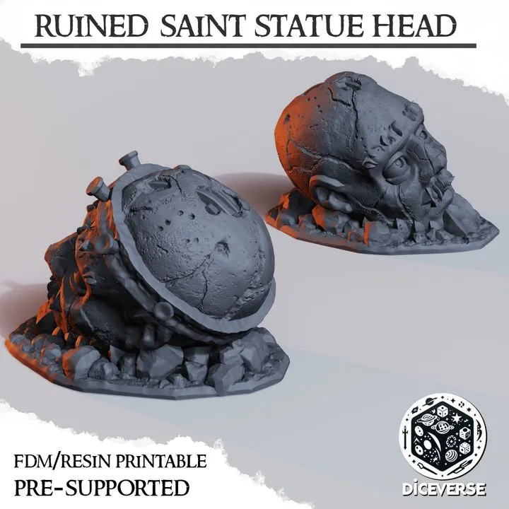 Diceverse - Décors - Statue en ruines (28mm)