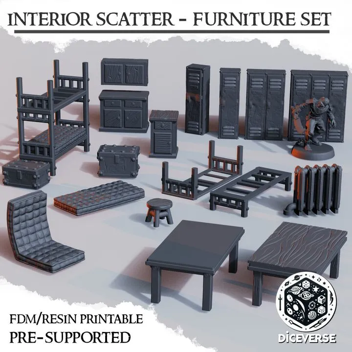 Diceverse - Décors - Set de fournitures intérieurs (28mm)