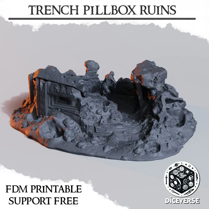Diceverse - Décors - Casemate en ruines (28mm)