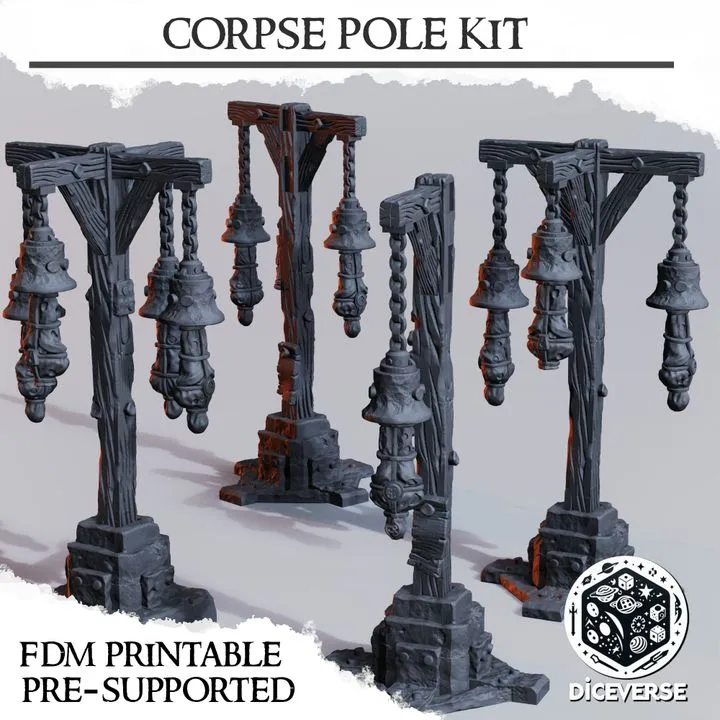 Diceverse - Décors - Poteaux de pendaison (set de 4) (28mm)