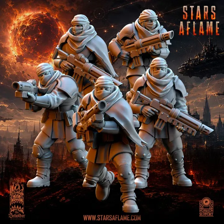 The Beholder miniatures- TSF Troupe du desert (Socle carré, 28mm, Par 10)