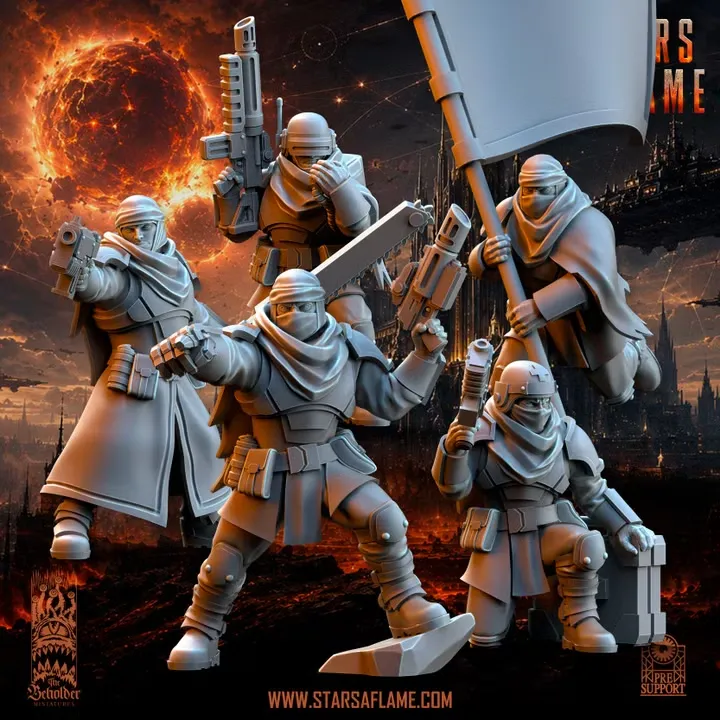 The Beholder miniatures- TSF Troupe du desert Commandement