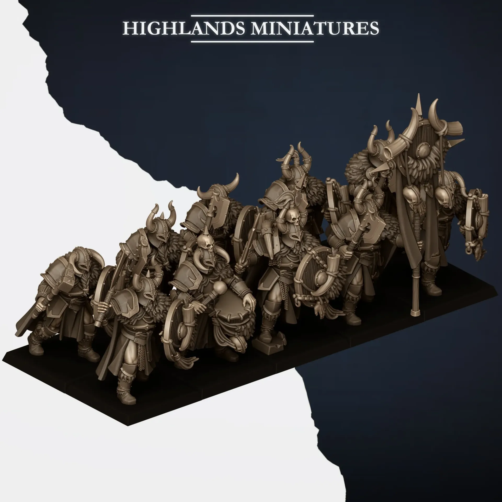 Highlands Miniatures - Nords - Huscarls à pied arme de base et boucliers