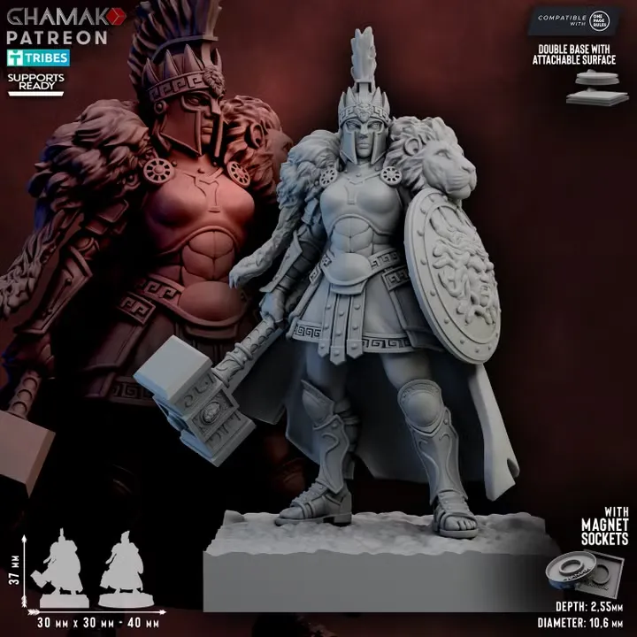 Ghamak - Spartans - Gorgo the Unbroken (Socle carré, 28mm)