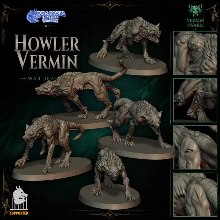 Dragon's Lake - Hommes rats - Vermines Hurleurses (X5)
