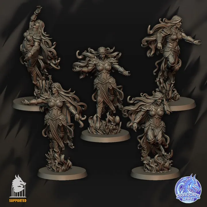 Dragon's Lake - Bretons - Esprits du lac (X5) (28mm, Socle carré)