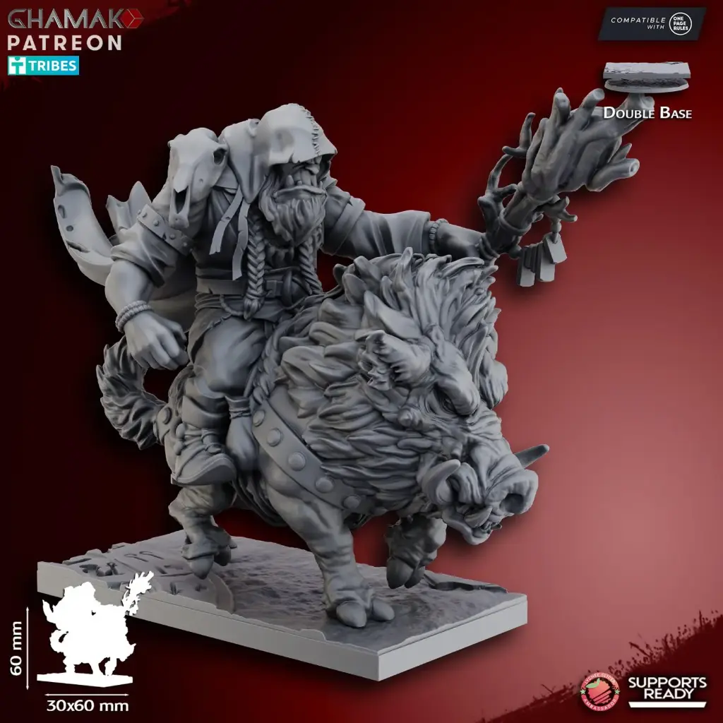 Ghamak - Fantasy - Orc Shaman sur sanglier
