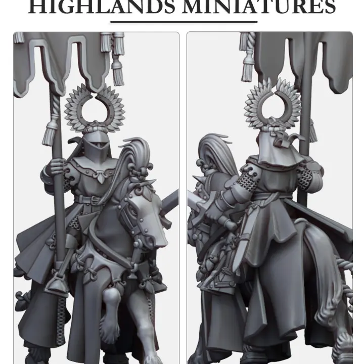 Highlands Miniatures - Bretons - Porteur de grande bannière monté