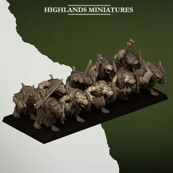 Highlands Miniatures - Rats d'égout armes de base boucliers
