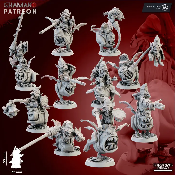 Ghamak - Fantasy - Orc et Gobelins - Chevaucheurs lourds de gross'machoires