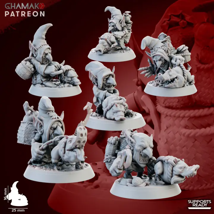 Ghamak - Fantasy - Orc et Gobelins - Porcinets renifleurs  X6