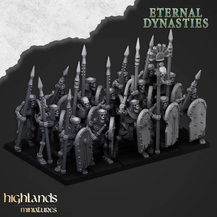 Highlands Miniatures - Squelettes anciens avec lances