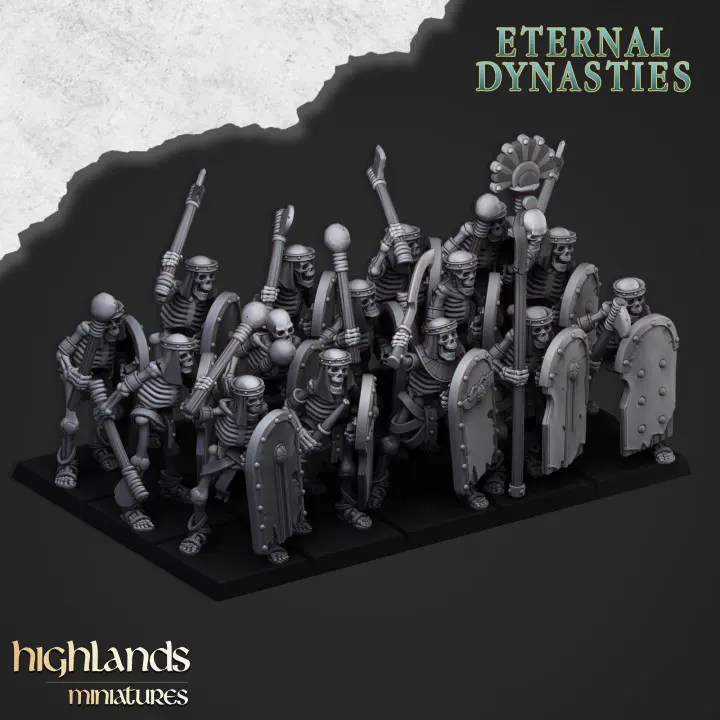 Highlands Miniatures - Squelettes anciens avec armes de base