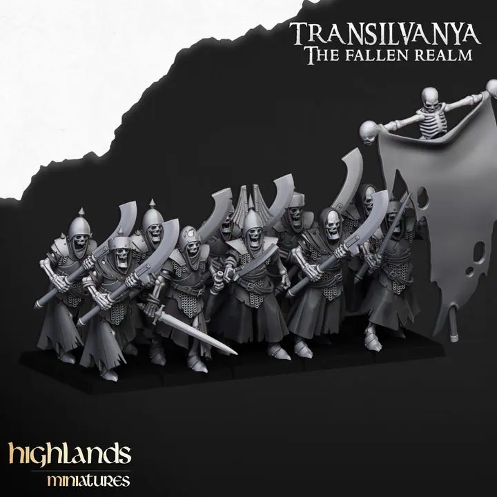 Highlands Miniatures - Gardes squelettes équipées d'armes lourdes