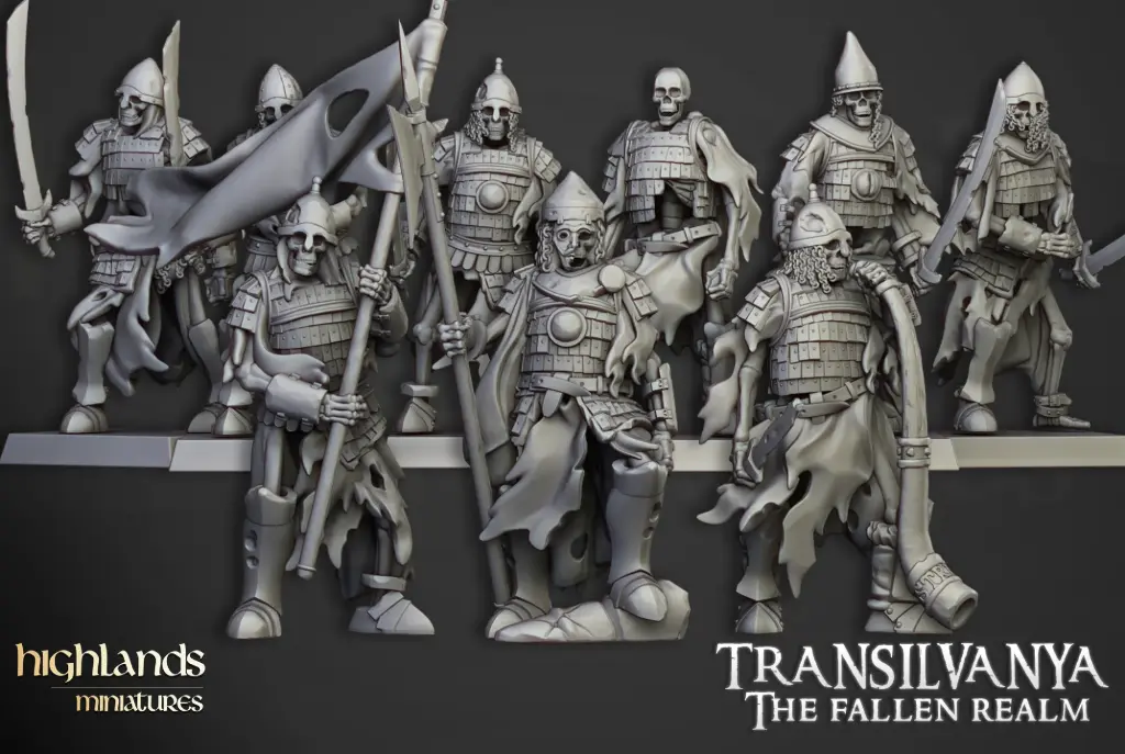 Highlands Miniatures - Gardes boyards squelettes avec épées