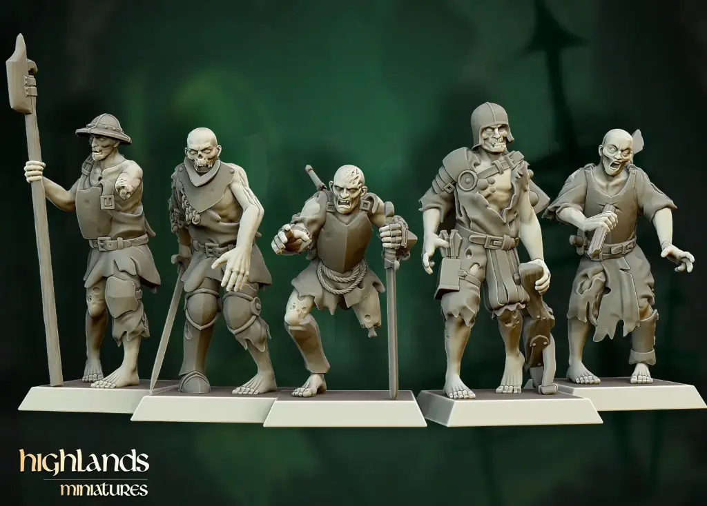 Highlands Miniatures - Guerriers zombies