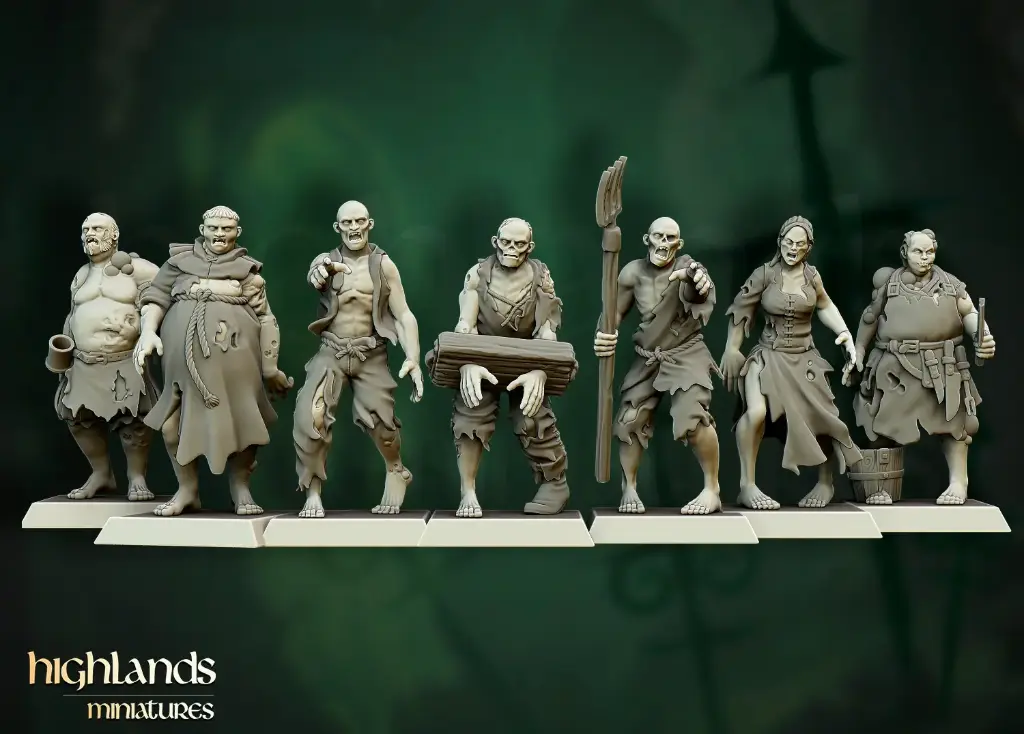 Highlands Miniatures - Villageois zombies 
