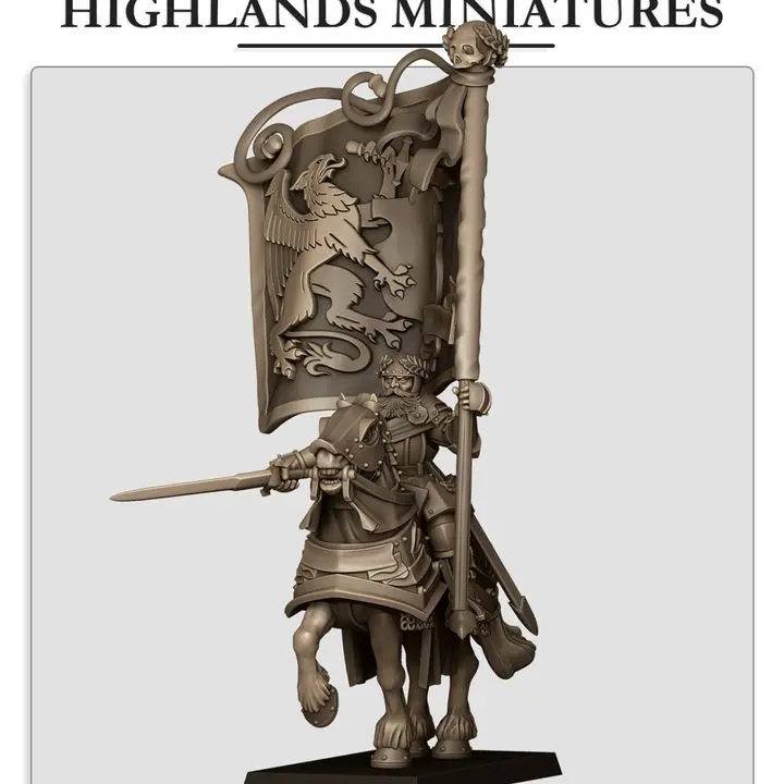 Highlands Miniatures - Porte-étendard de bataille monté