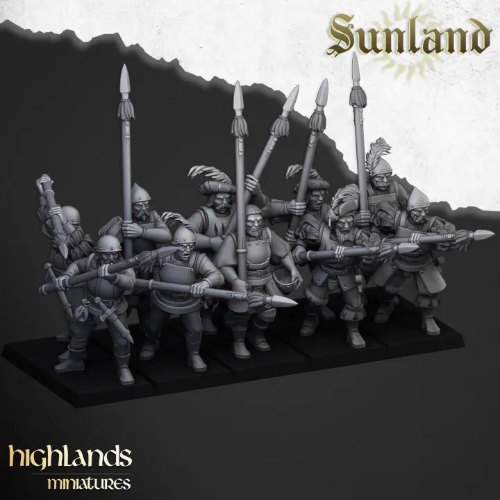 Highlands Miniatures - Troupes avec lances 