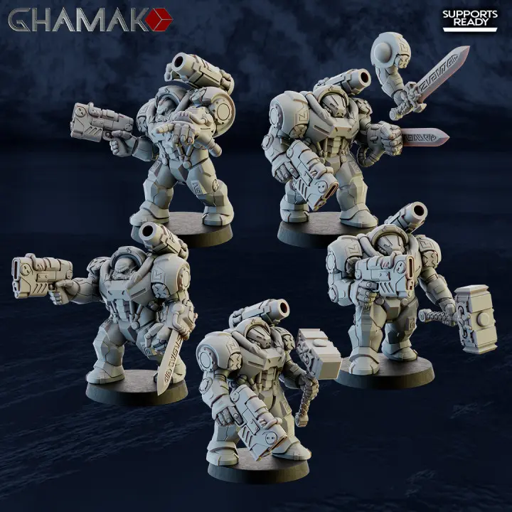 Ghamak - Space dwarves - Ironkin Iron Guards (x5)
