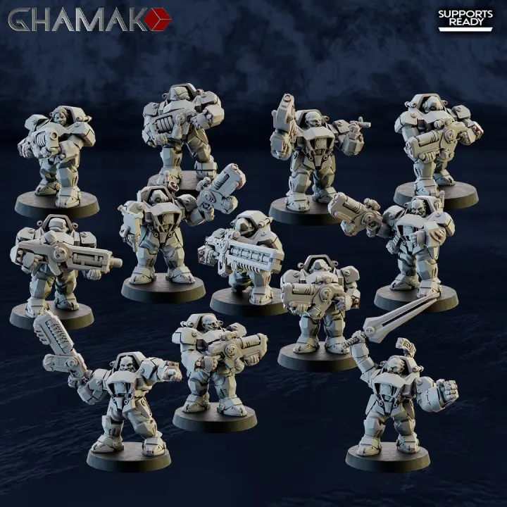 Ghamak - Space dwarves - Ironkin Border's Warriors (X10)