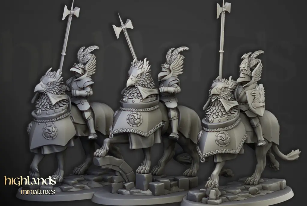 Highlands Miniatures - Chevaliers sur demi-Griffons